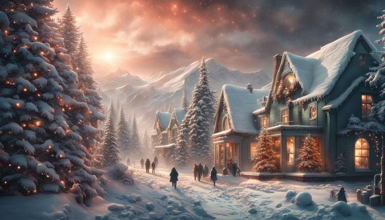 Epic Modern Christmas Digital Matte Painting