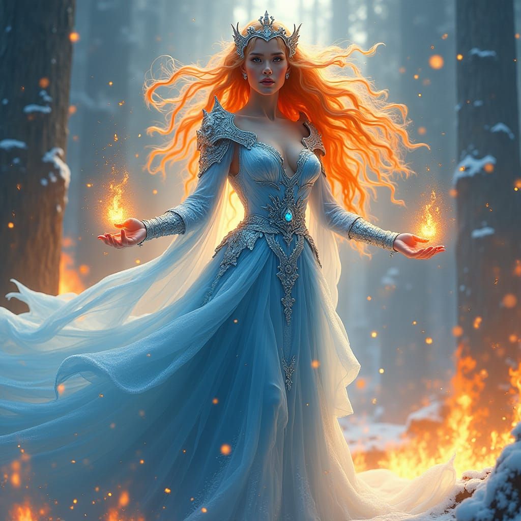 Dragon Queen in a Fantasy Landscape