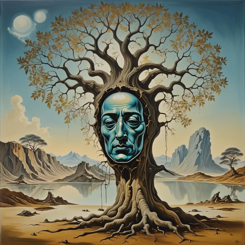 Surreal Melting Mind-Body Landscape in Dali Style