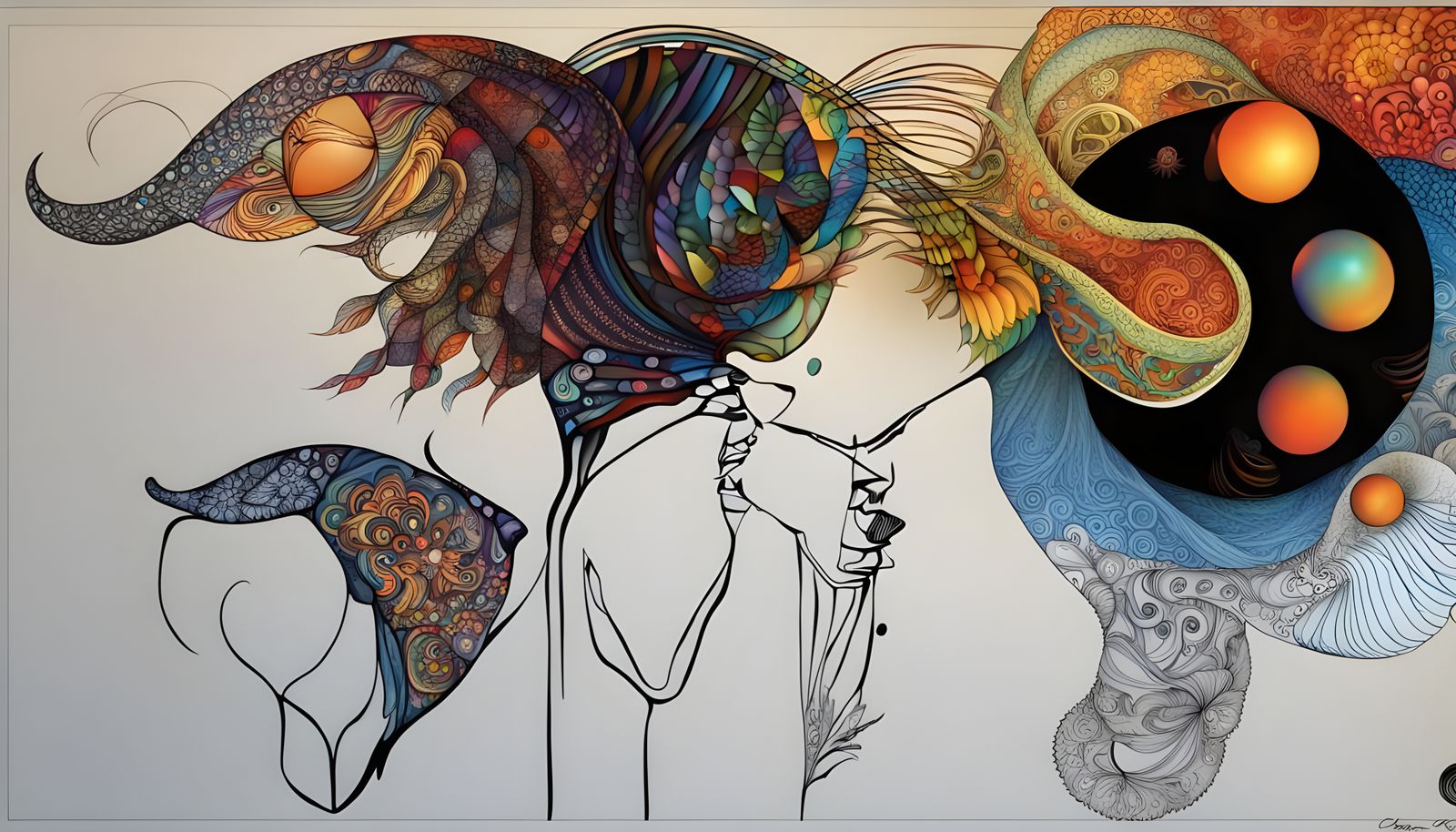 Surreal Quantum Folk Art in Fraktal Style