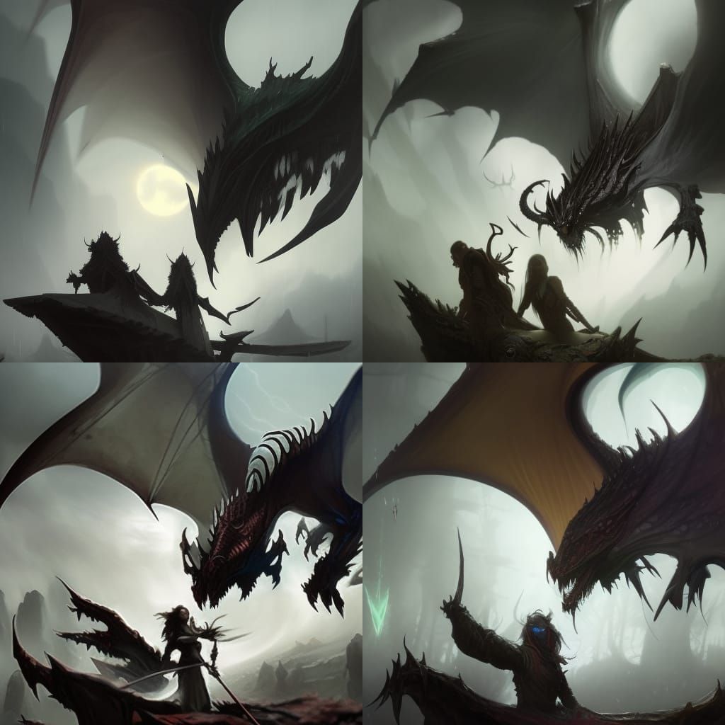 Epic Dragon in Dark Fantasy Style