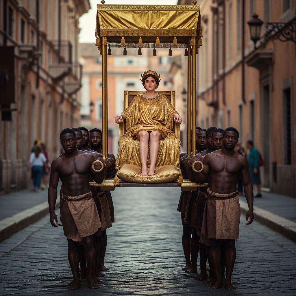 Empress Messalina Carried Through Ancient Roman Street