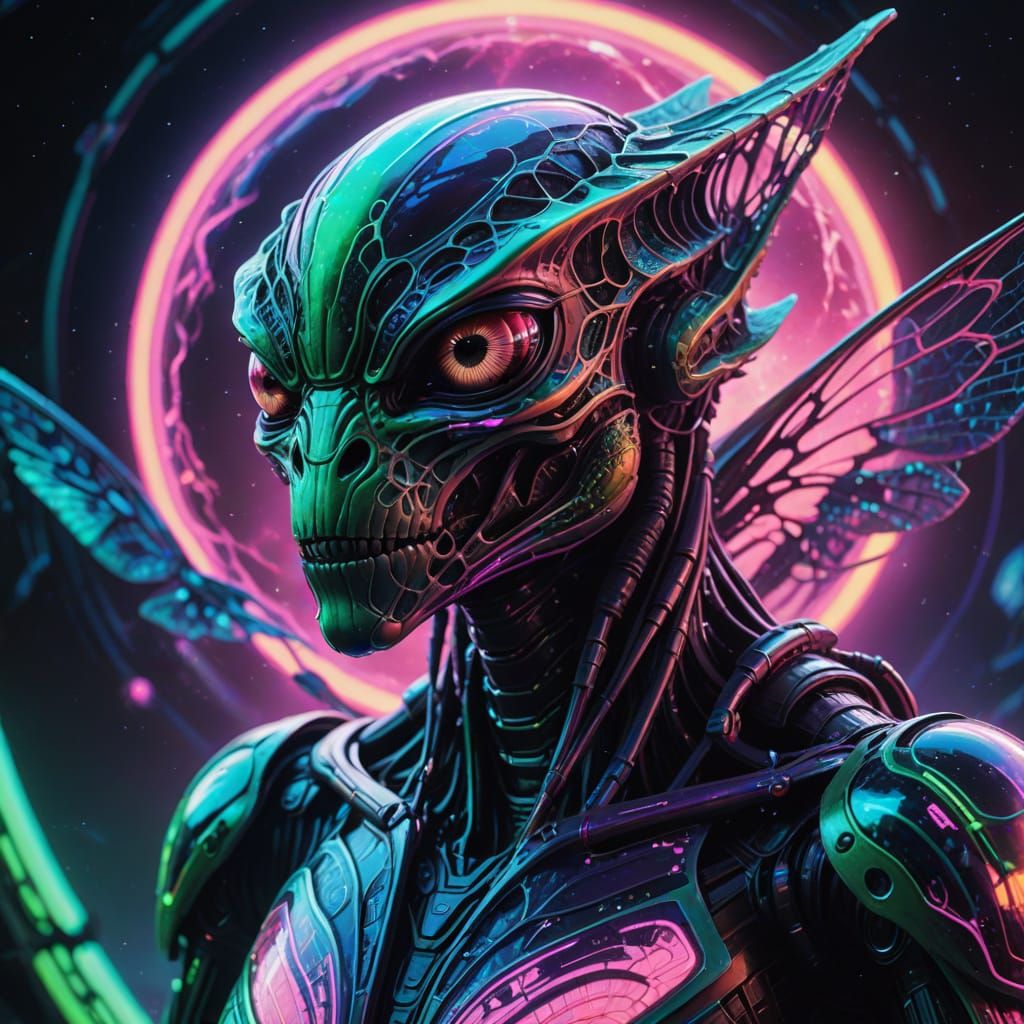 Xenomorph hybrid between frog and dragonfly #02