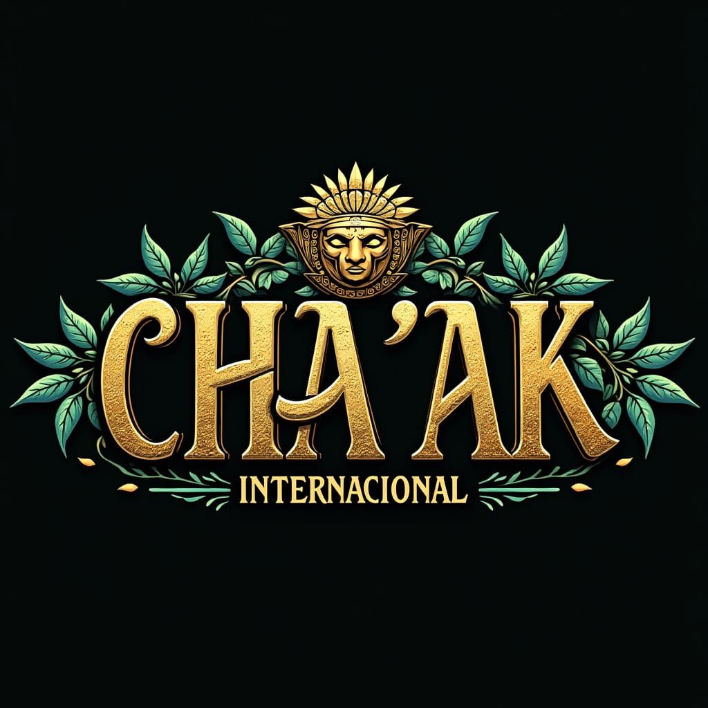 Elegant Maya-Inspired Logo with Golden Letters and Symbolic ...