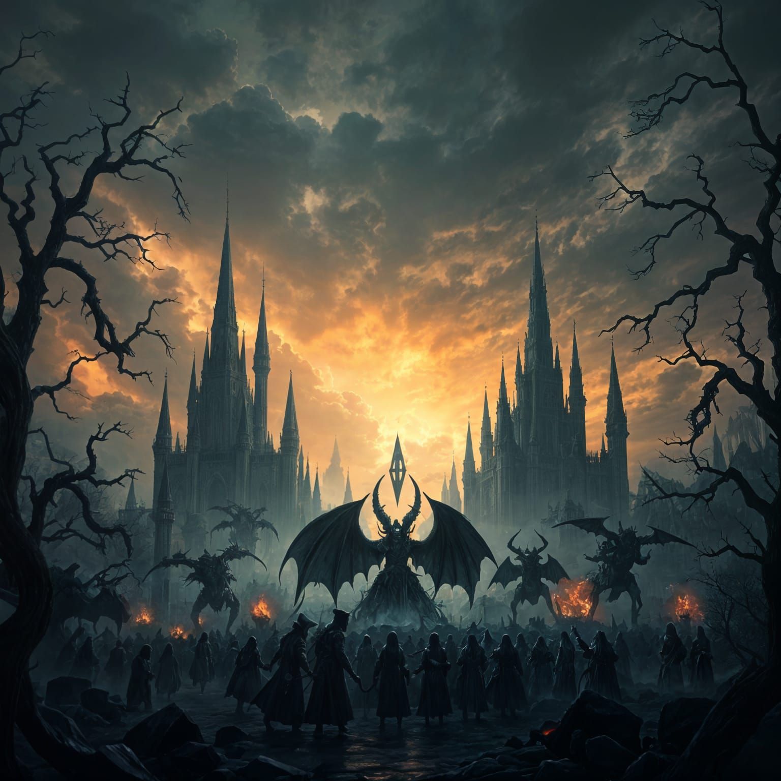 Peasant Uprising Against Demons: Matte Painting