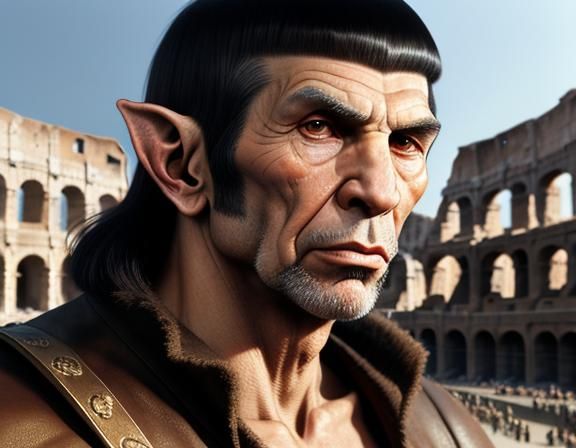Neanderthal and Spock at the Roman Colosseum