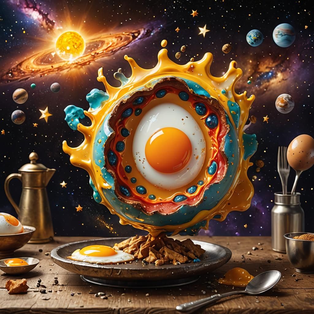 Cosmic Galaxy Emerges from a Fried Egg