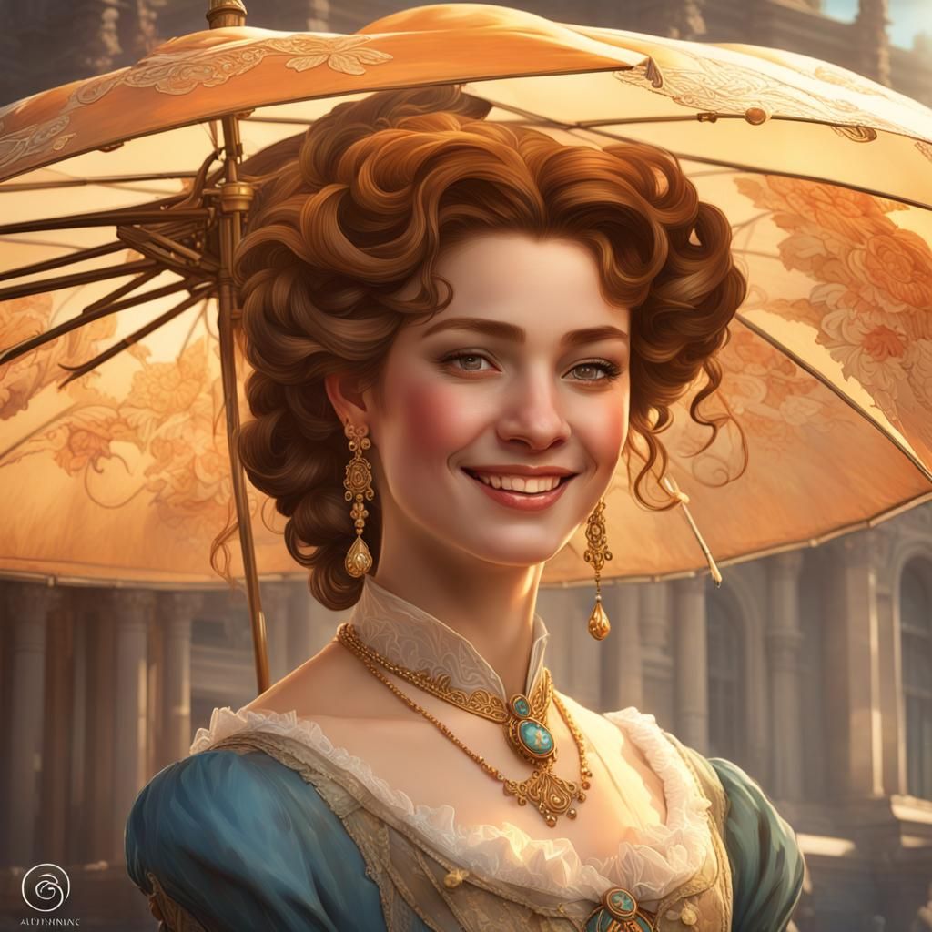 Belle Époque Portrait with Art Nouveau Elements