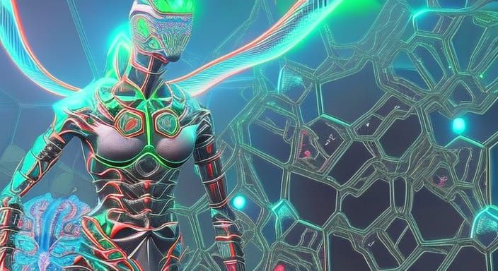 Realistic Reptilian Cyborg Hybrid in Neon Future
