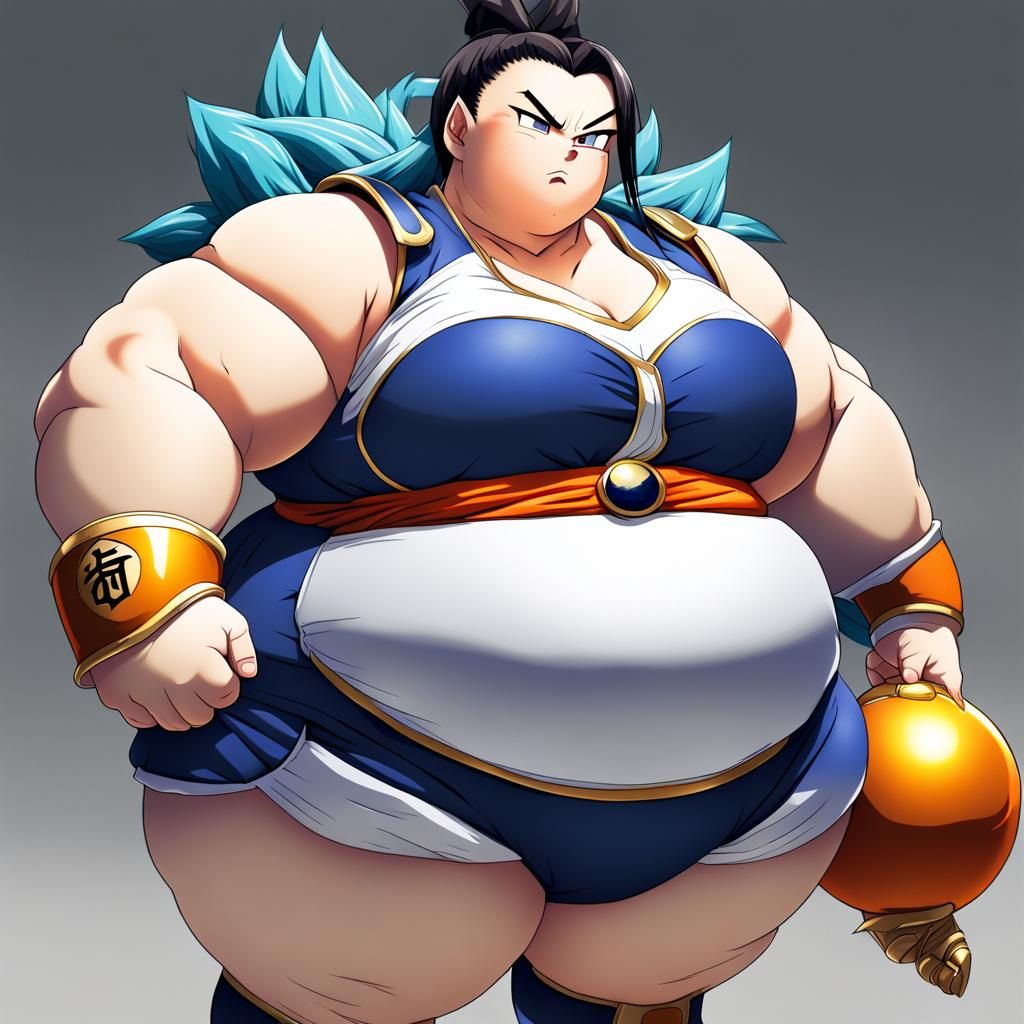 Obese Saiyan Girl in Anime Style