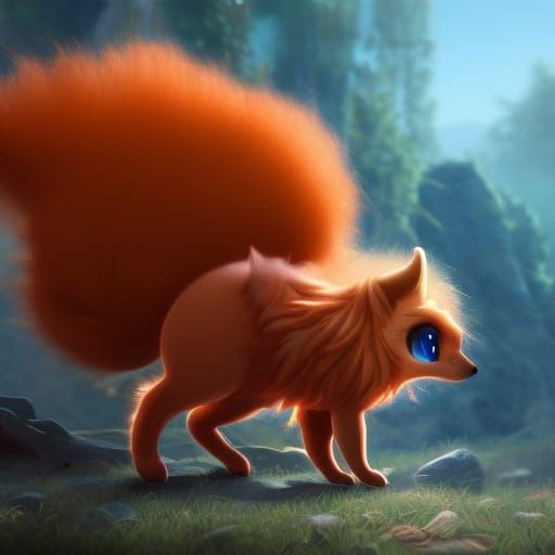 Fantastical Vulpix Concept Art in Deep Color