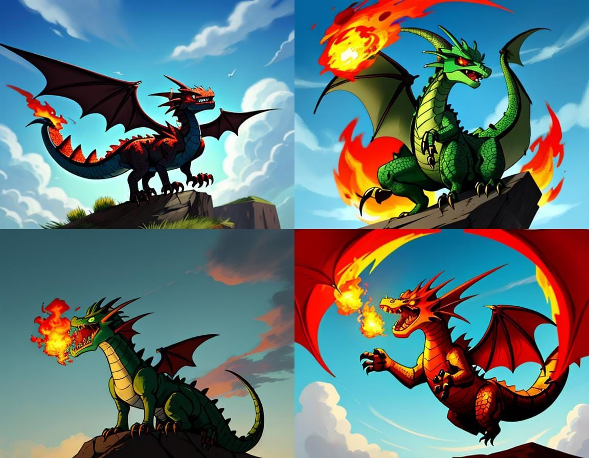 Cartoon of a Cute Yet Deadly Dragon