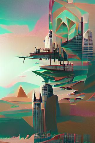 Art Deco Dubai Space Station Utopia