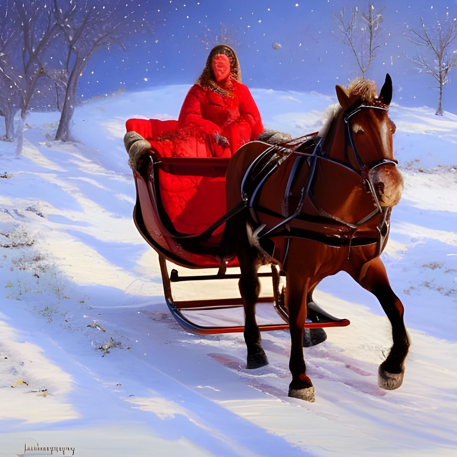Sleigh Bells Ring in Oil Painting Style