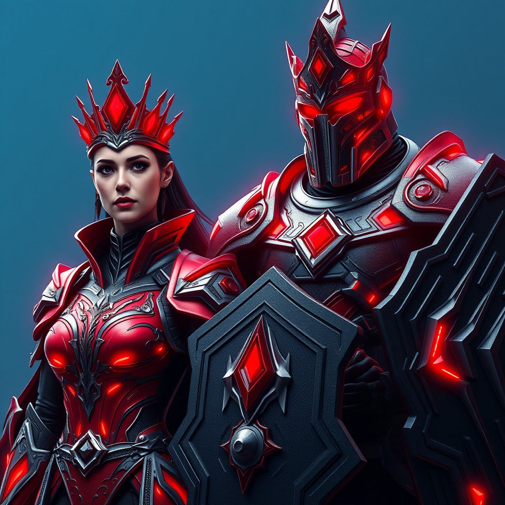 Futuristic Armored Heroes in Striking Digital Art