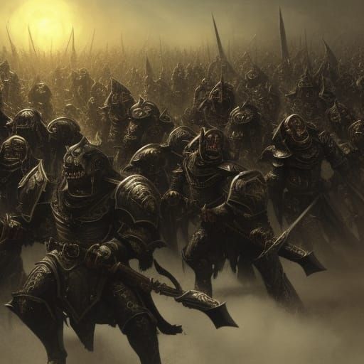 Orc Legion Marching to War: Dark Fantasy Concept Art