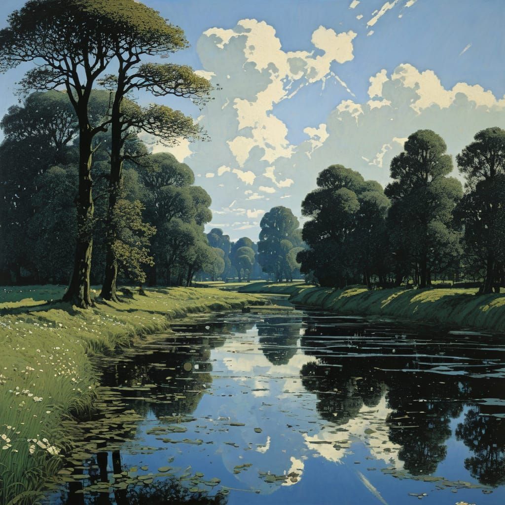 Dutch Masterpiece Landscape in Oil Paint