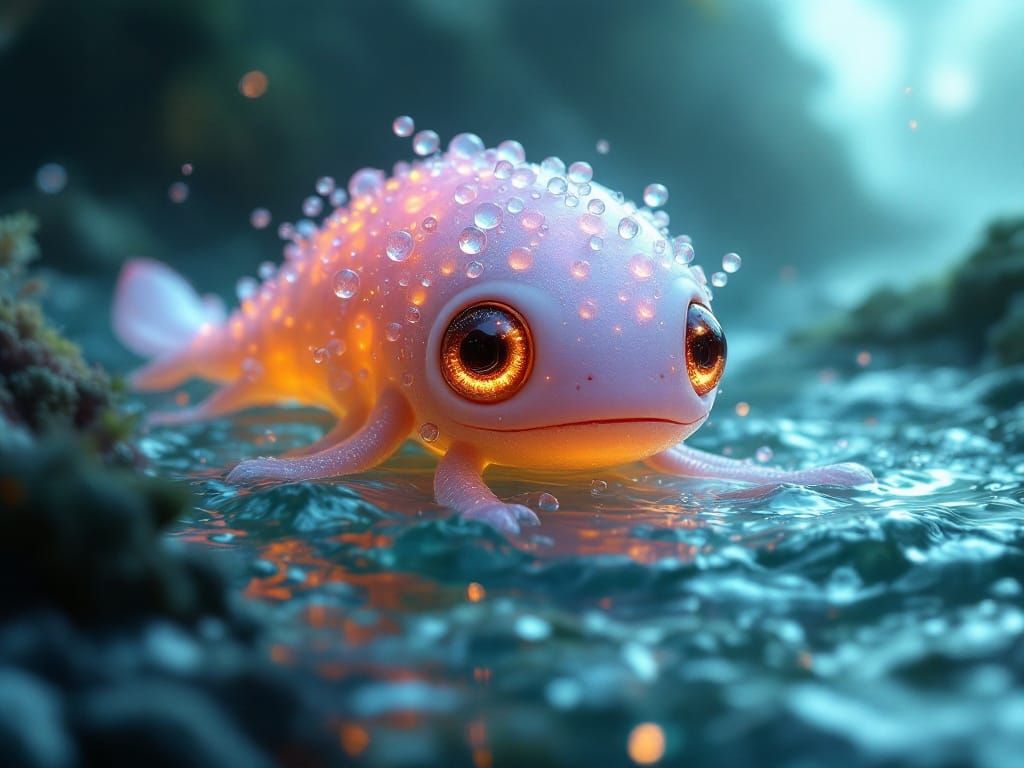 Plushie Protozoa Swimming Dewdrop in the Ocean