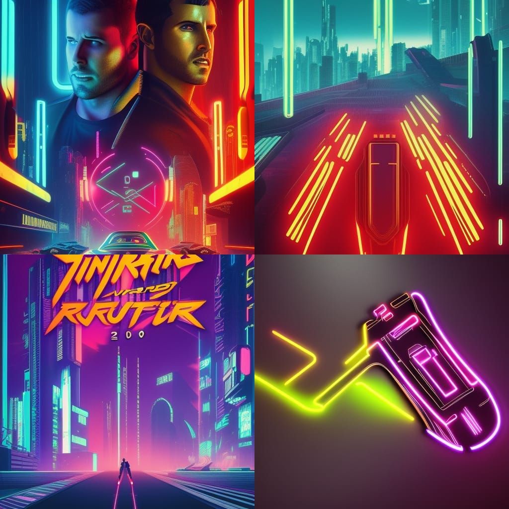 Cyberpunk 2099 Retro Neon Cityscape