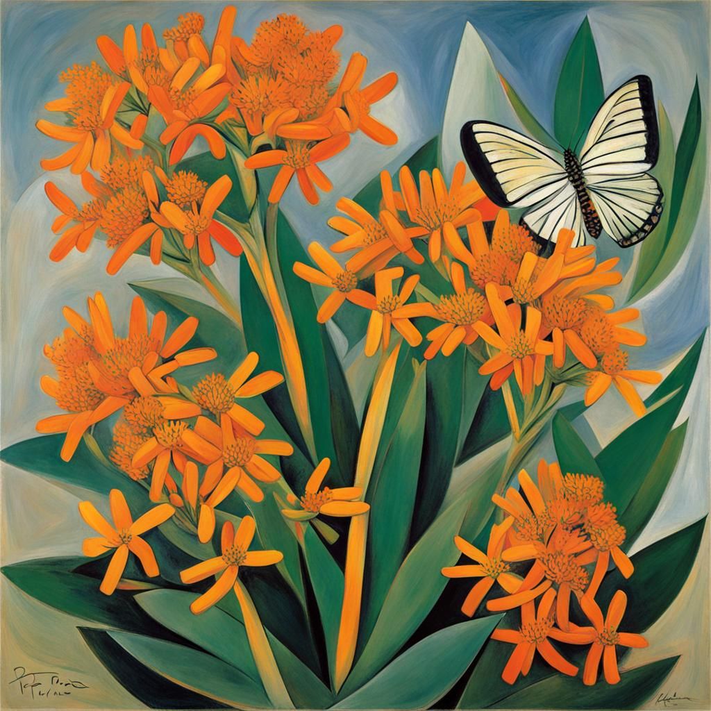 Butterfly Weed in Cubist Style