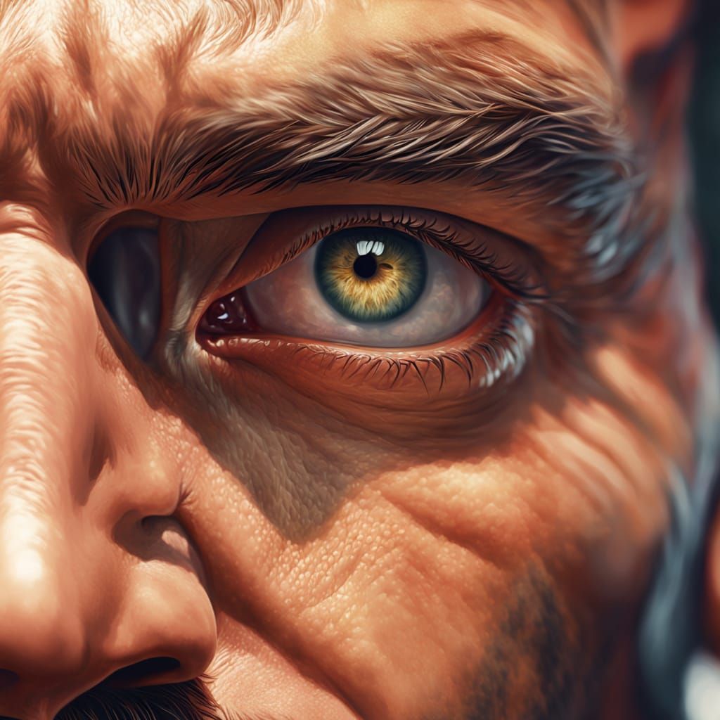 Hyper-Realistic Portrait of a Handsome Man