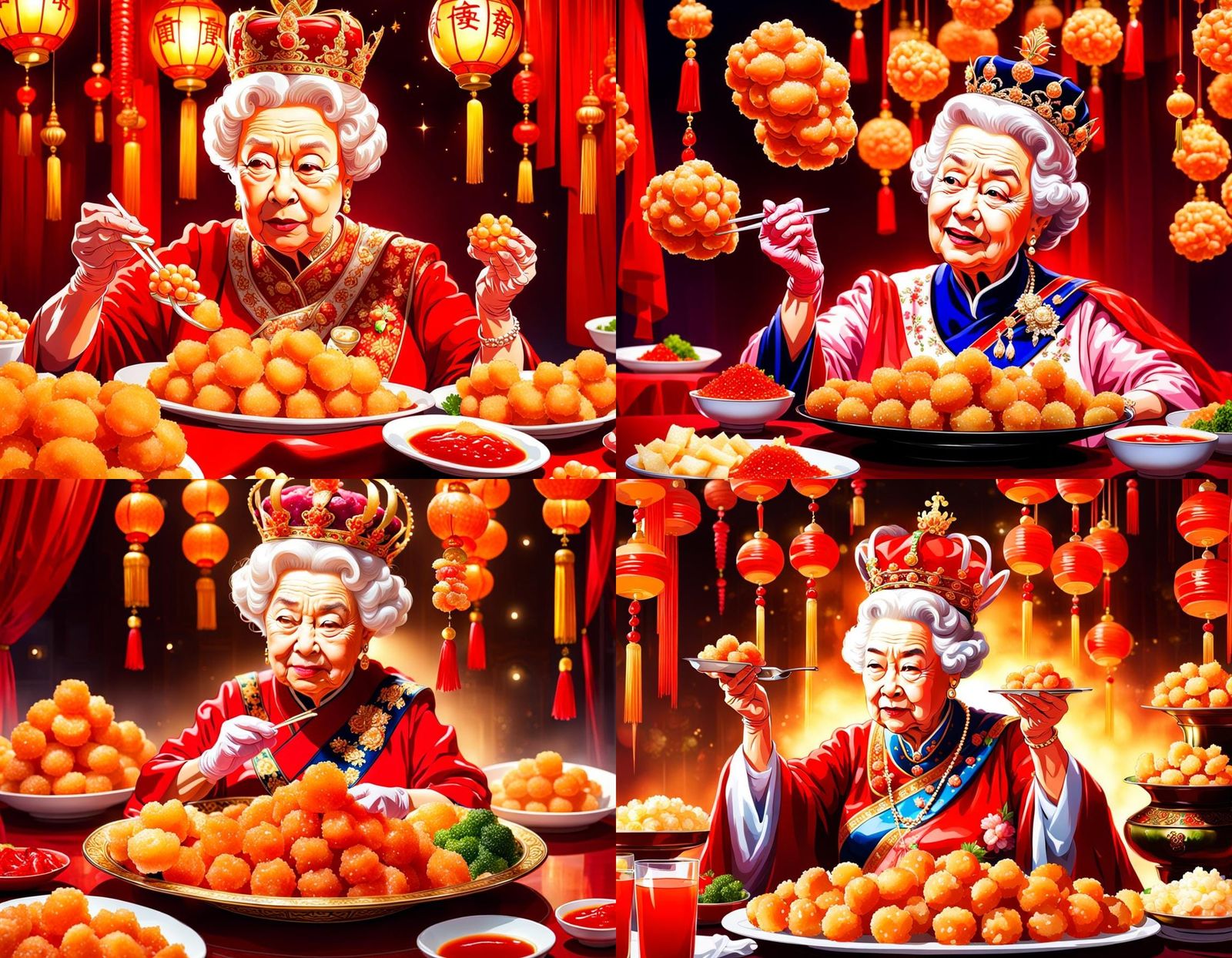 The Queen Enjoying Chinese Food in 8K HD
