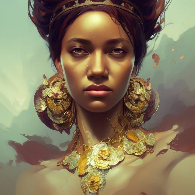 Queen Mother Portrait in Hyperdetailed Style