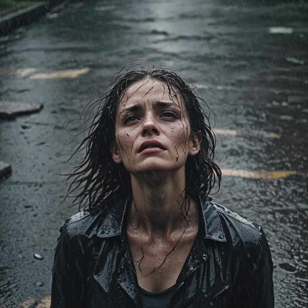 Cinematic Still: Agony in the Rain