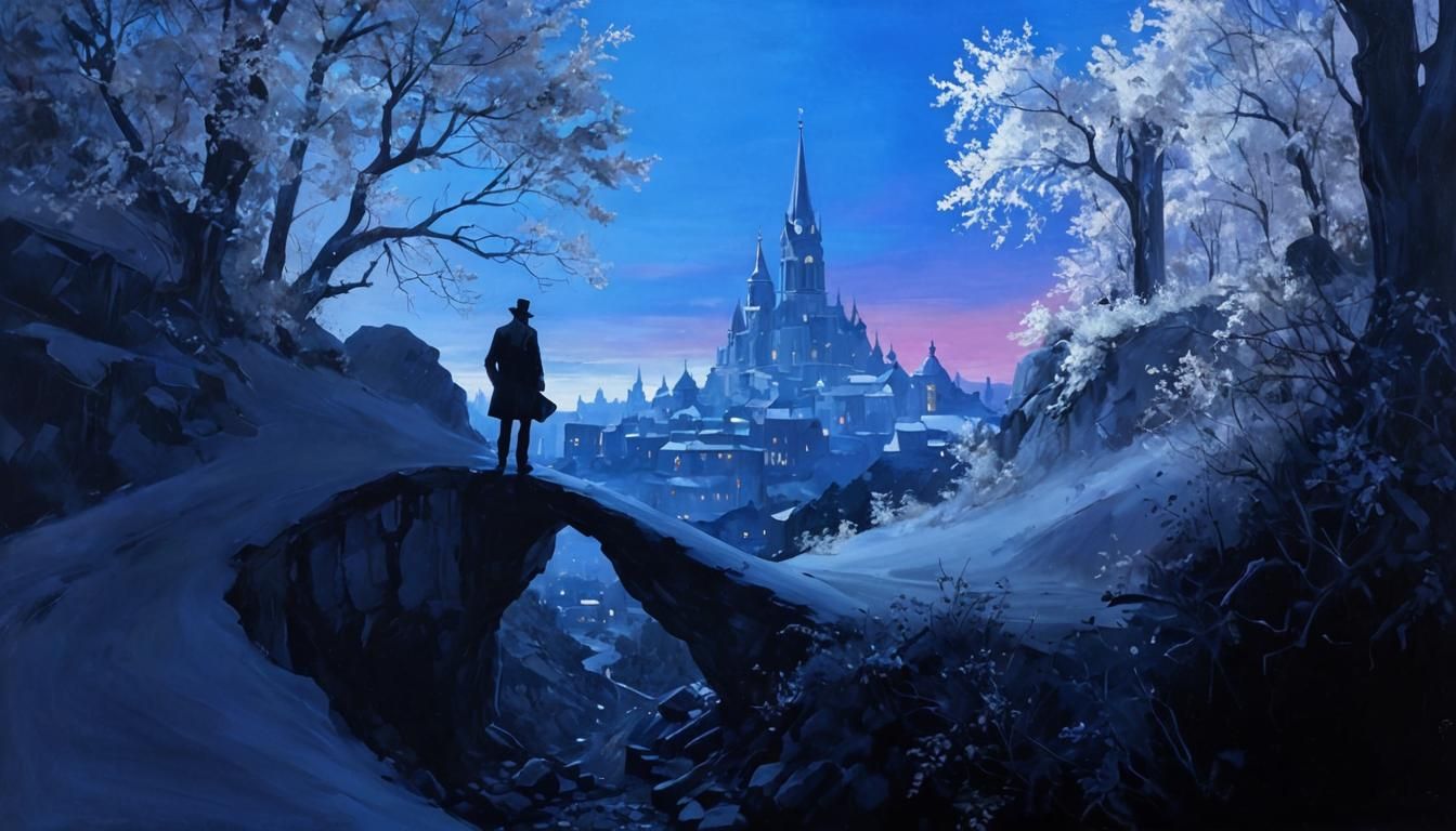 Noir Night Painting of Secrets and Danger