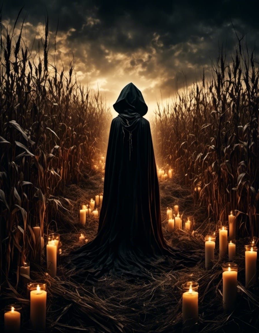 Eerie Samhain Night Ritual in Witchcore Aesthetic