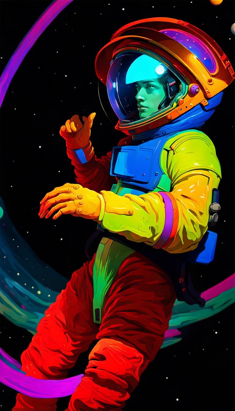 Space walker on his journey through Space