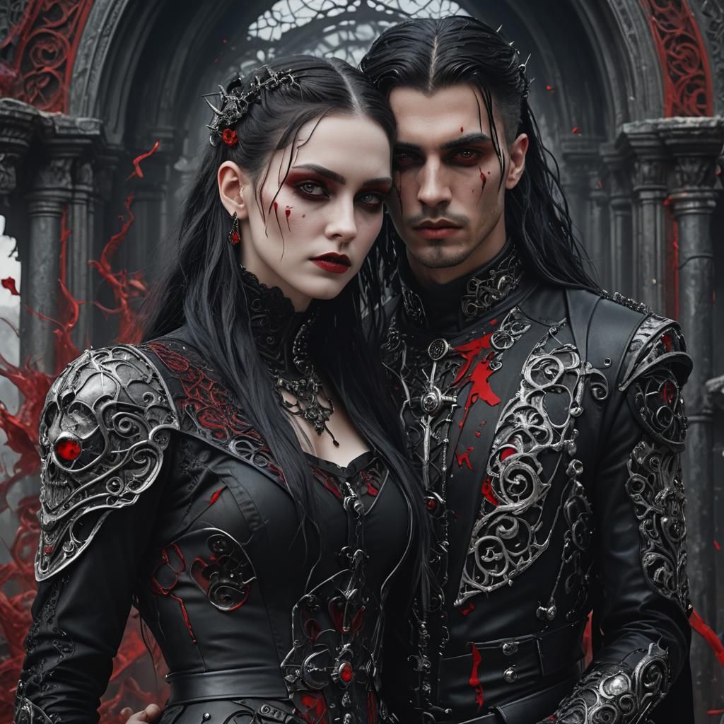 Gothic Couple Portrait in Detailed Matte Painting