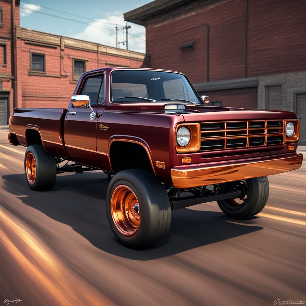 Custom 1989 Dodge D100 Racing Truck