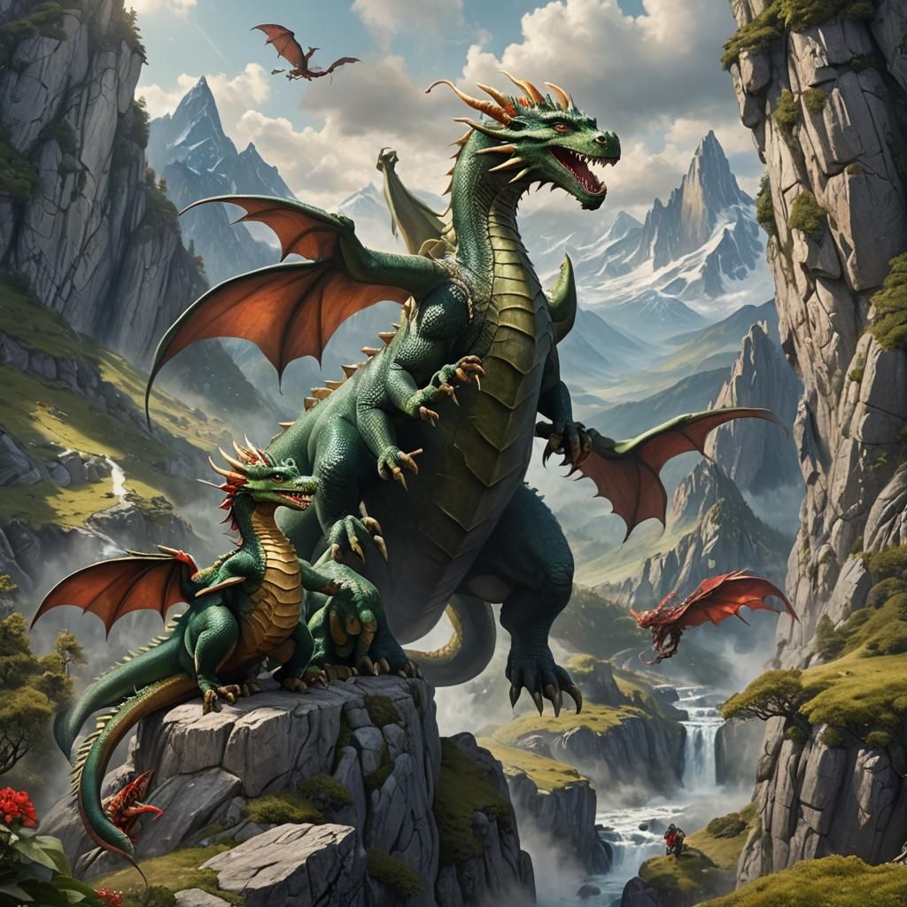 Dragons at Play: A Matte Painting