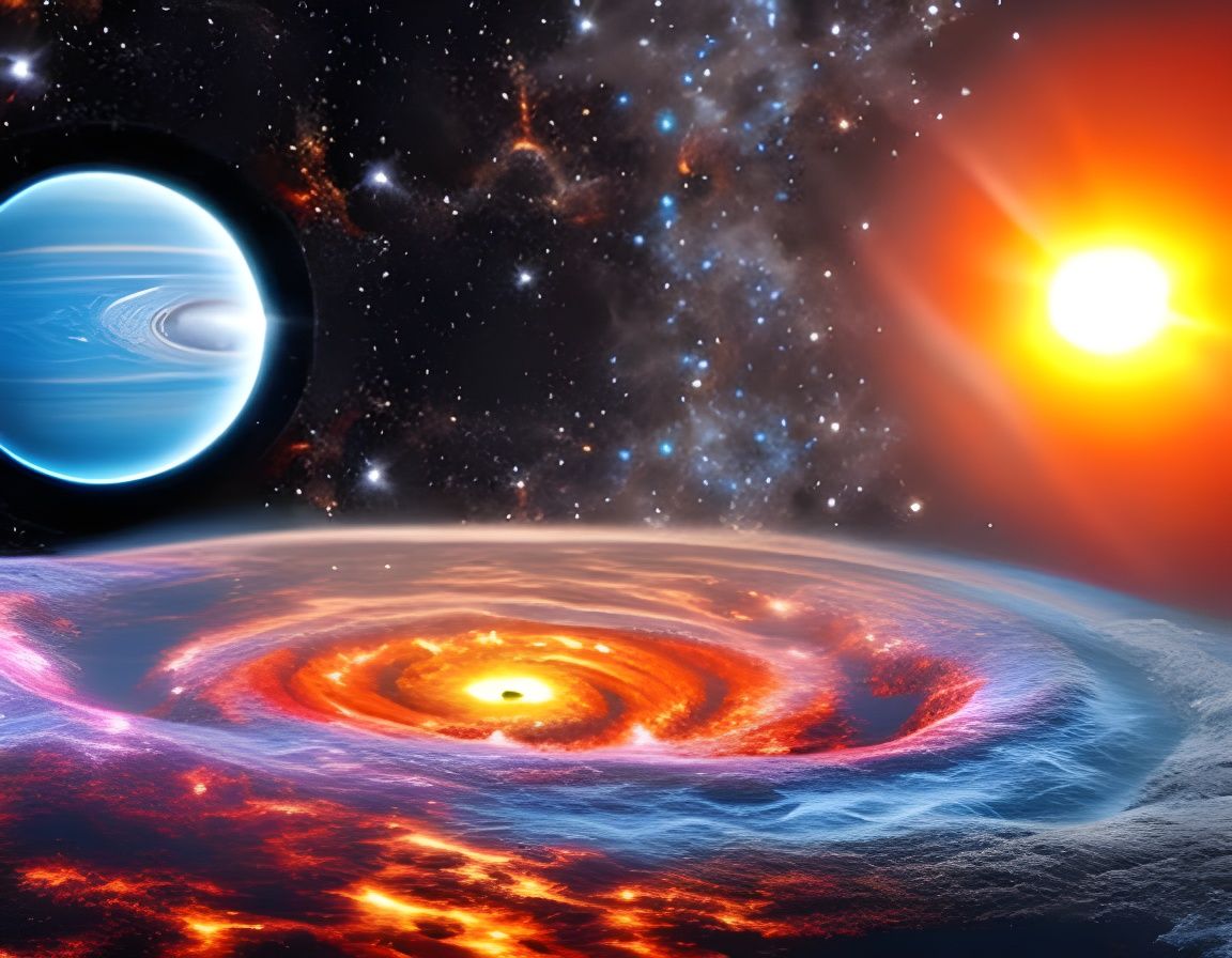 Yin-Yang Planet in Galaxy with Magical Elements