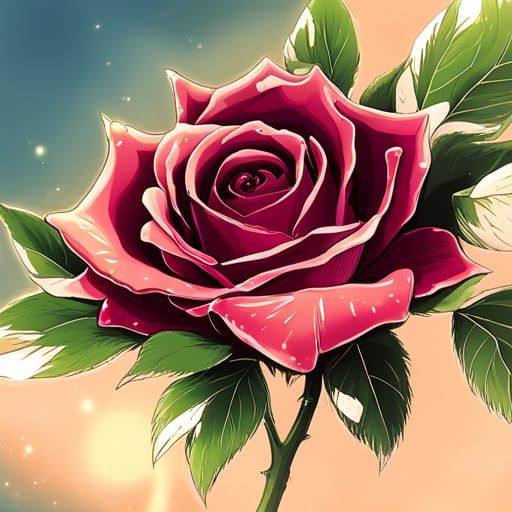 Anime Rose with Intricate Details