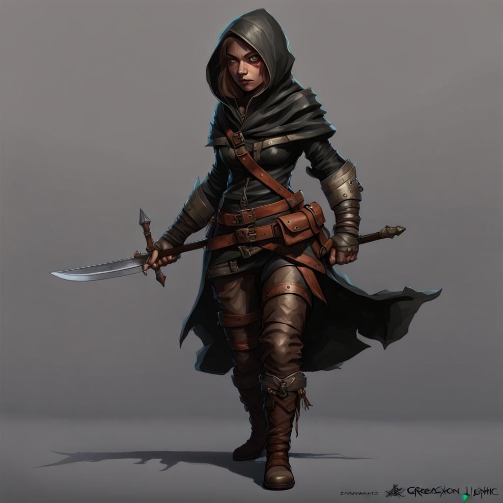 Halfling Rogue Concept Art in Dark Fantasy Style