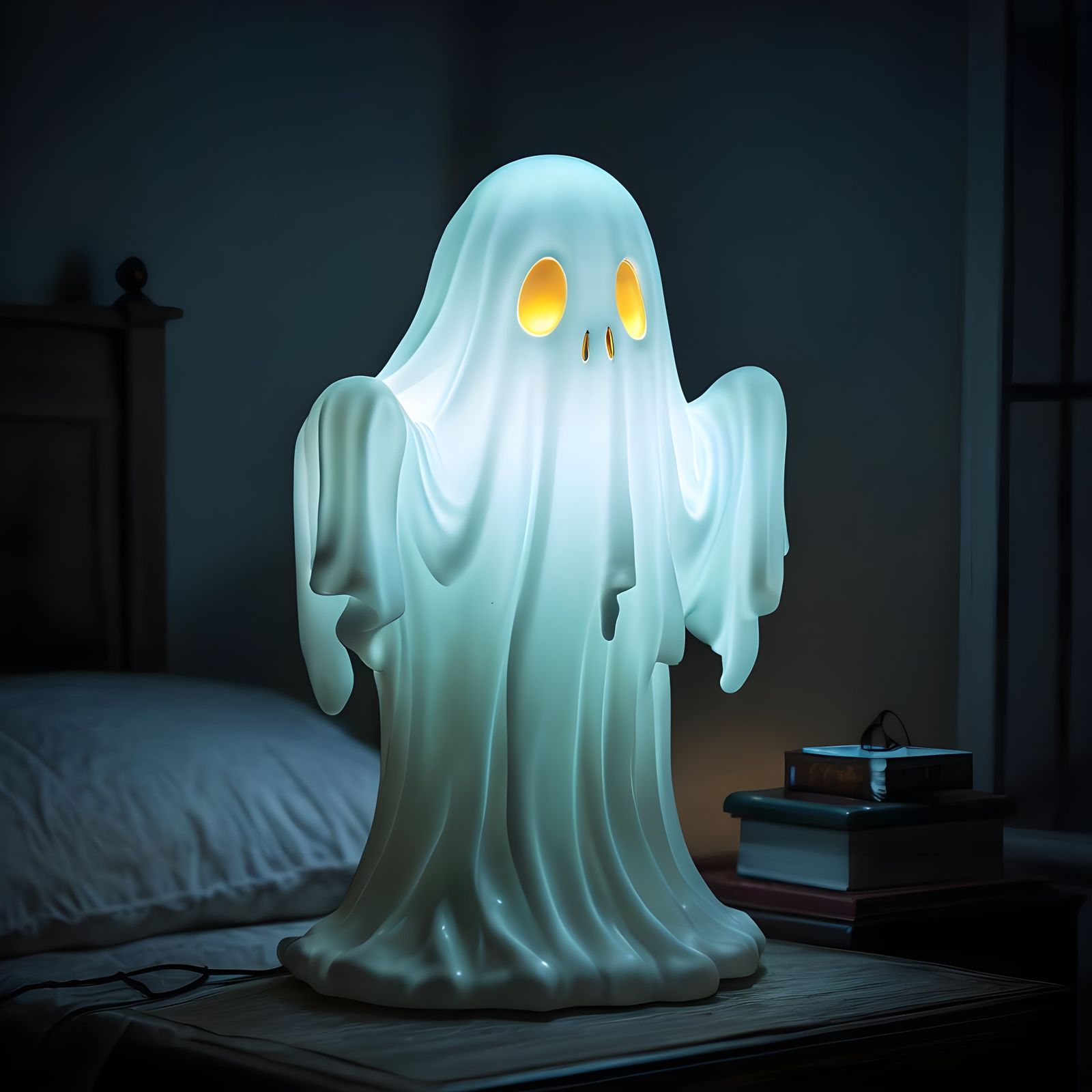 Glowing Ghost Lamp: Eerie Haunted Bedroom Lighting