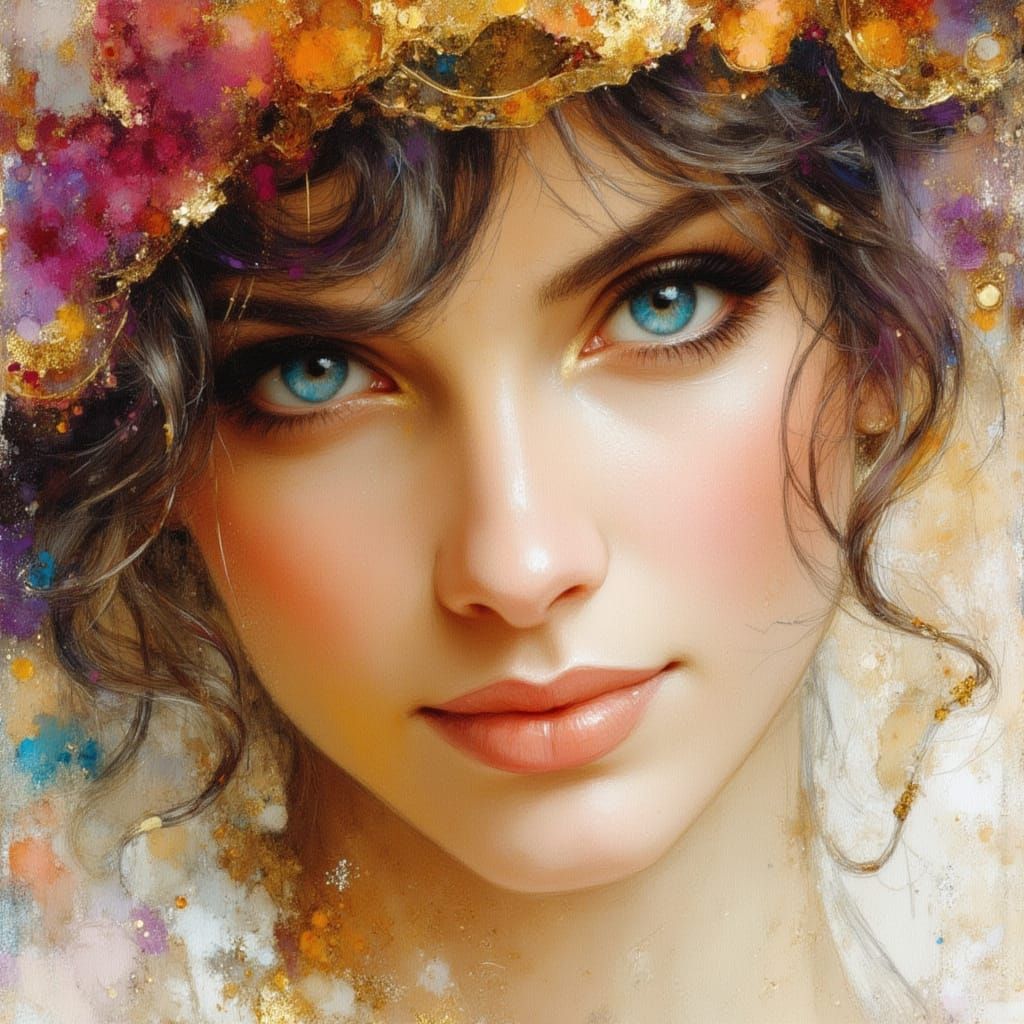 Elegant Princess Portrait in Oil with Dry Brush