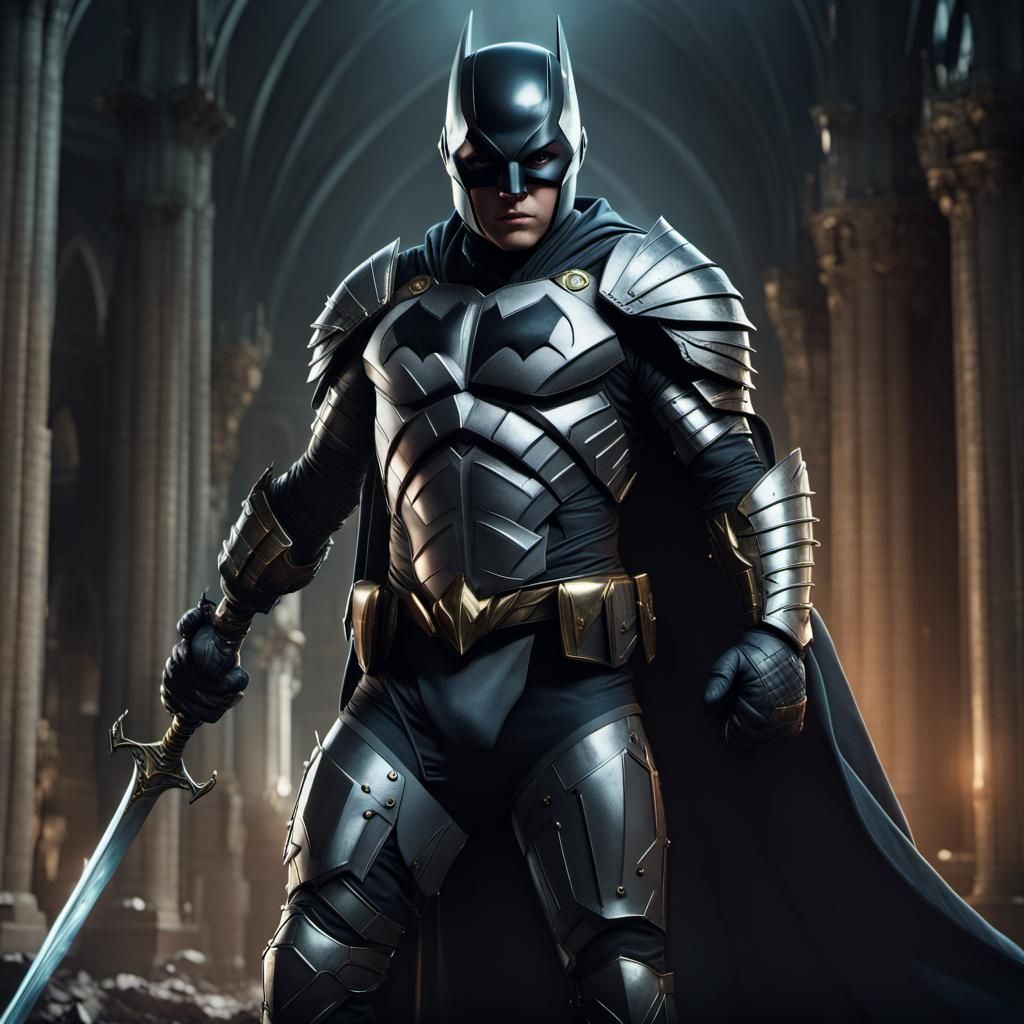 Armored Damian Wayne with Sword: Digital Matte Painting