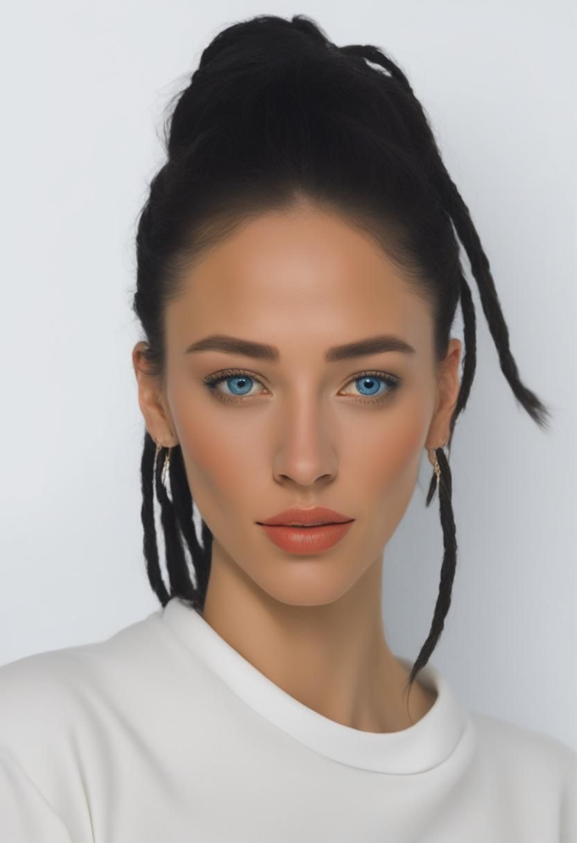 Young Woman Portrait in Picasso Blue Period Style