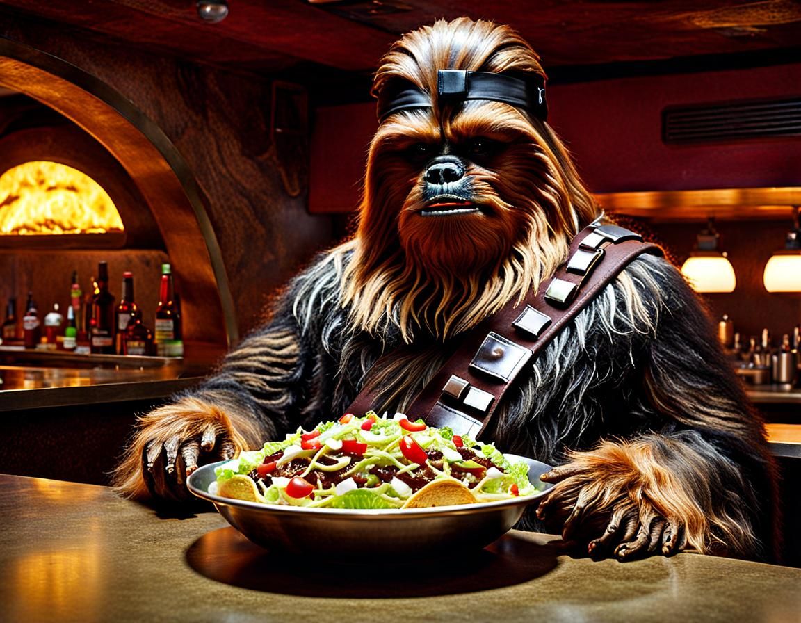 Wookiee Chef Serves Taco Salad on Tatooine