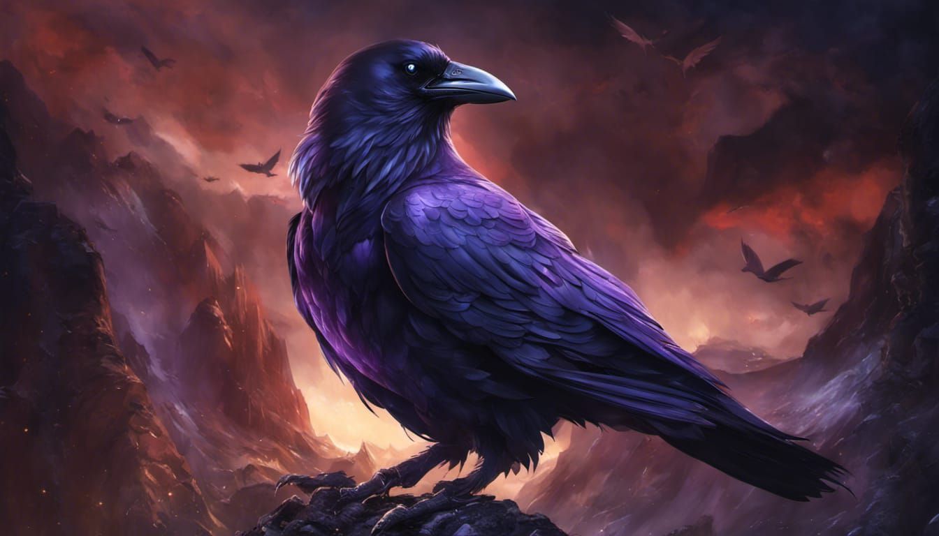 Raven Portrait in Sakimichan Style, Detailed Artwork