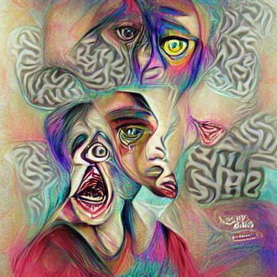 Abstract AI Image of Schizophrenia Concept