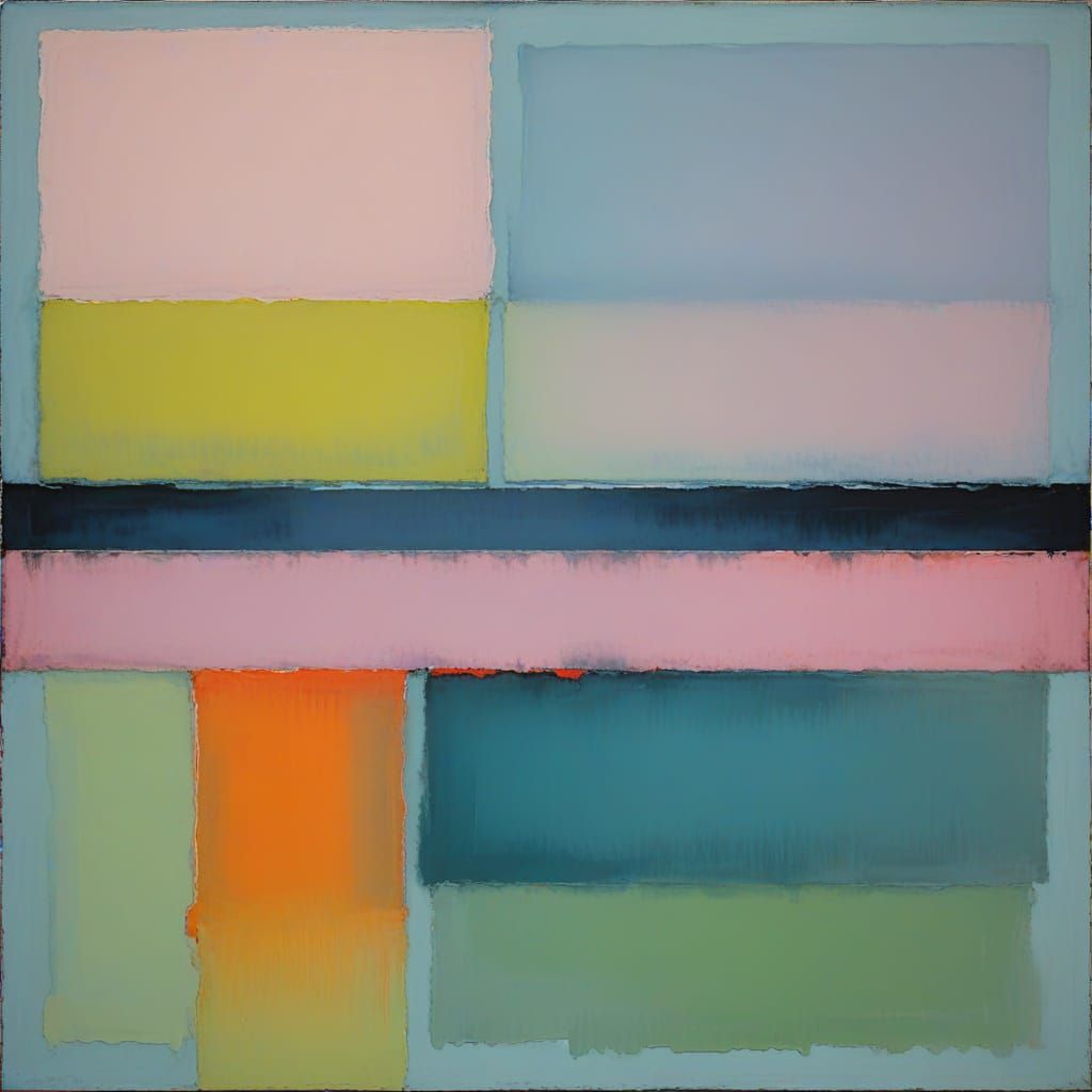 Abstract Art in Soft Neon Hues with Geometric Shapes