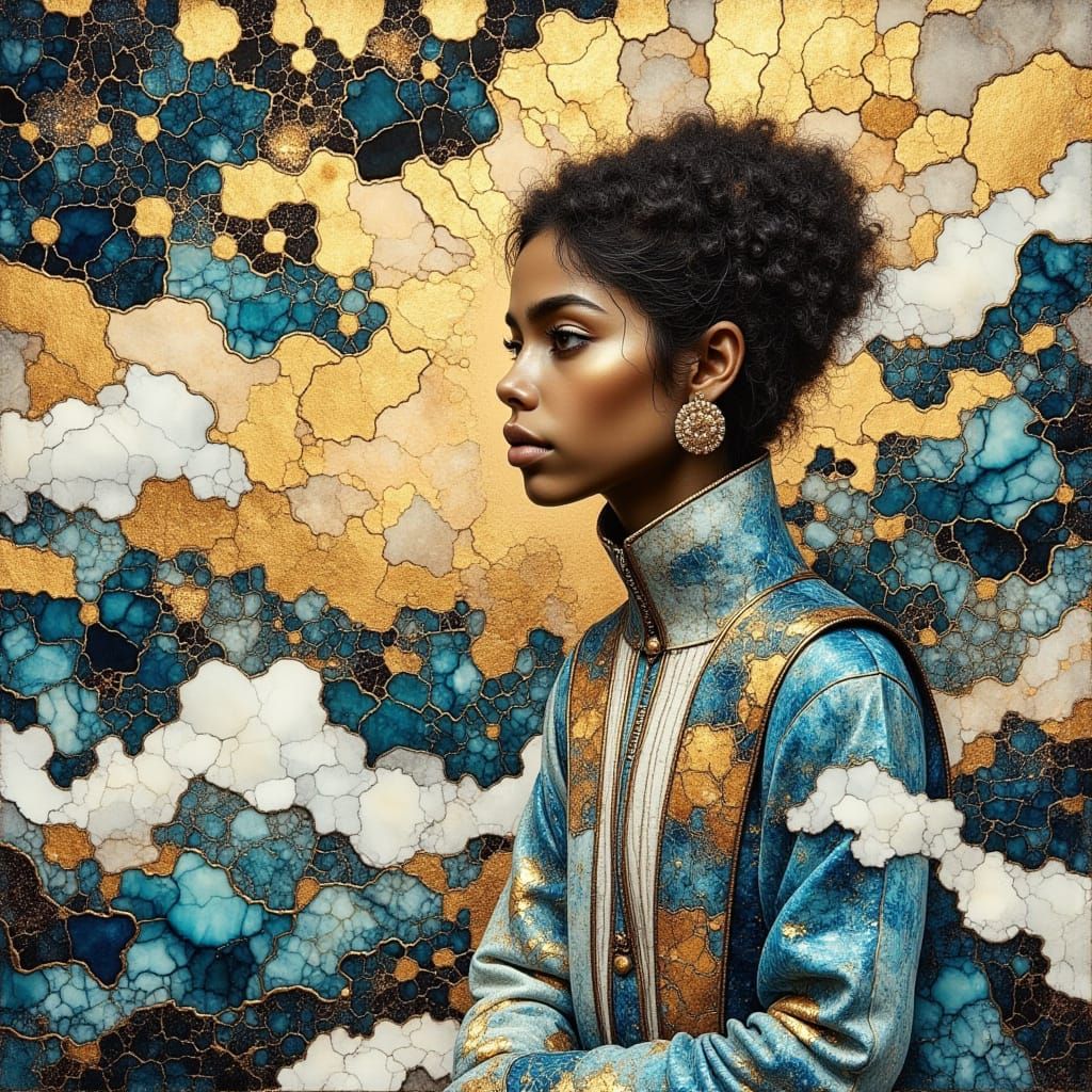 Surreal Portrait of a Free-Spirited World Traveler in Vibran...