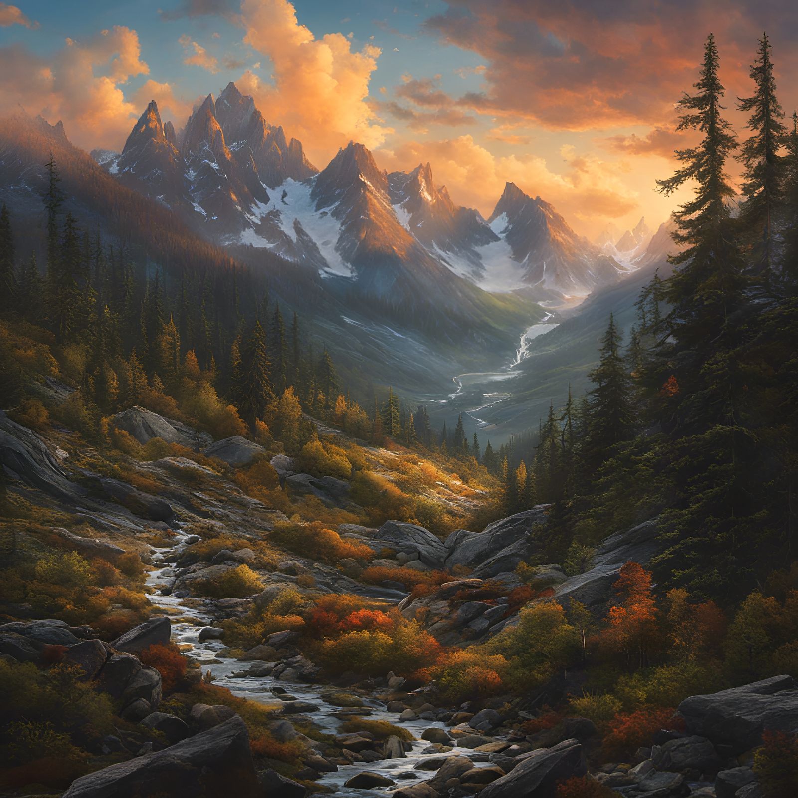 Detailed Watercolor Painting: Volumetric Lighting and Drama