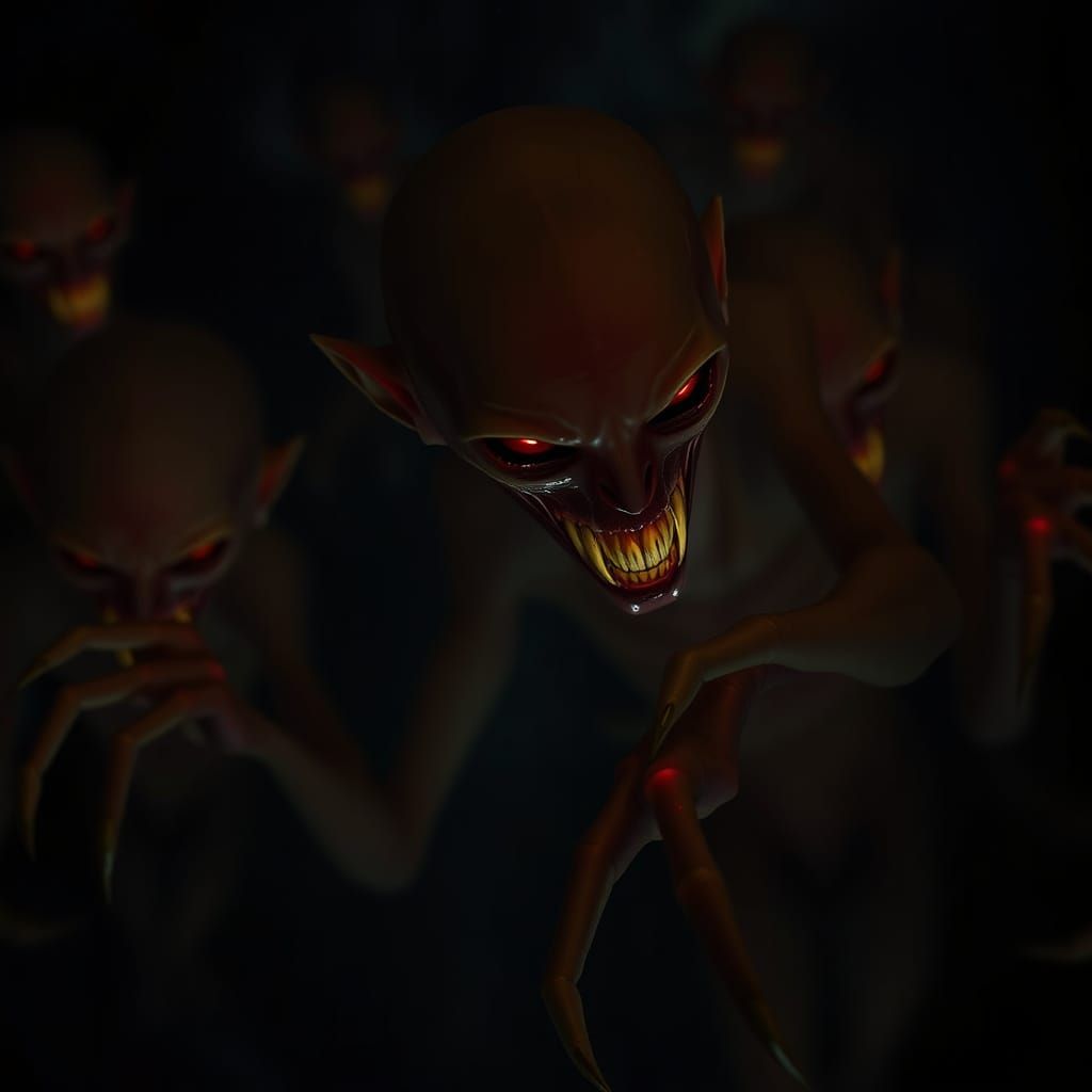 Dark Fantasy Vampire Spawn in Cinematic Film Still