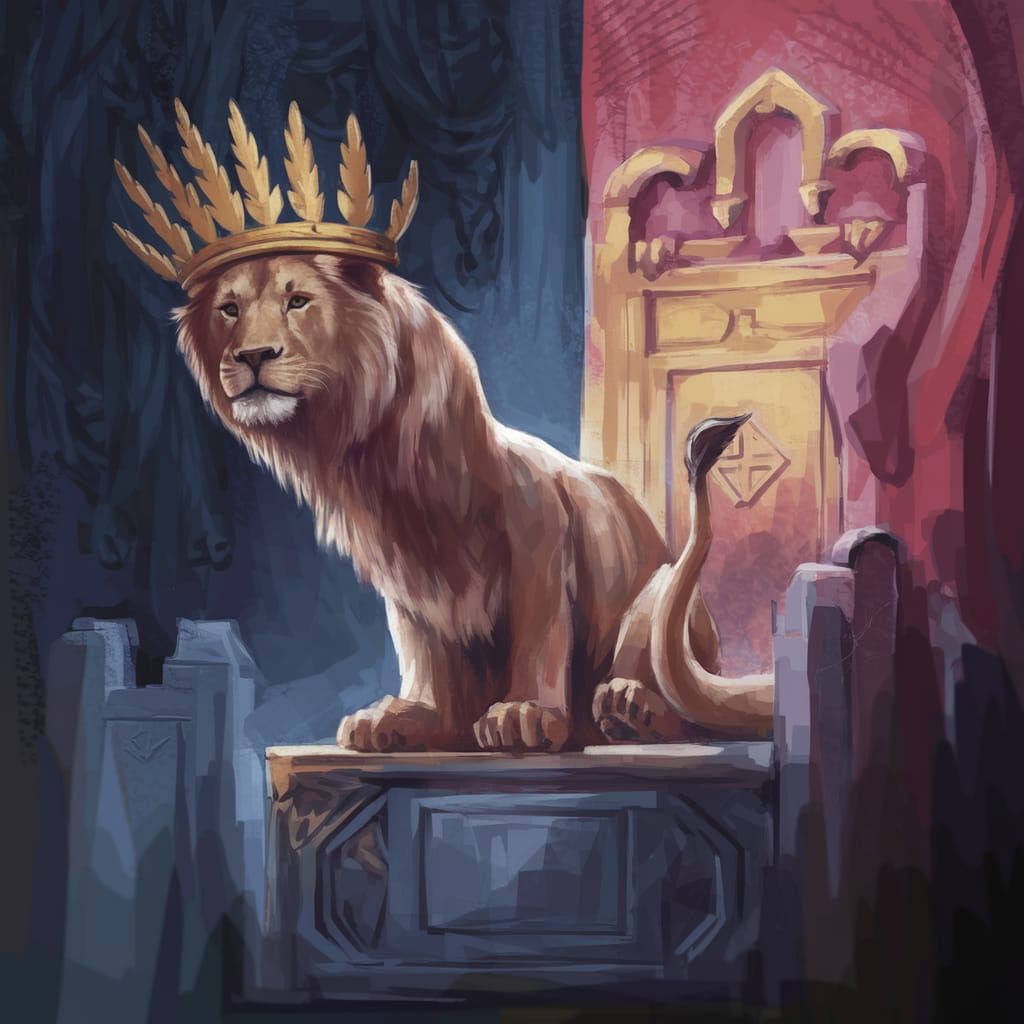 Regal Lion in Renaissance Splendor