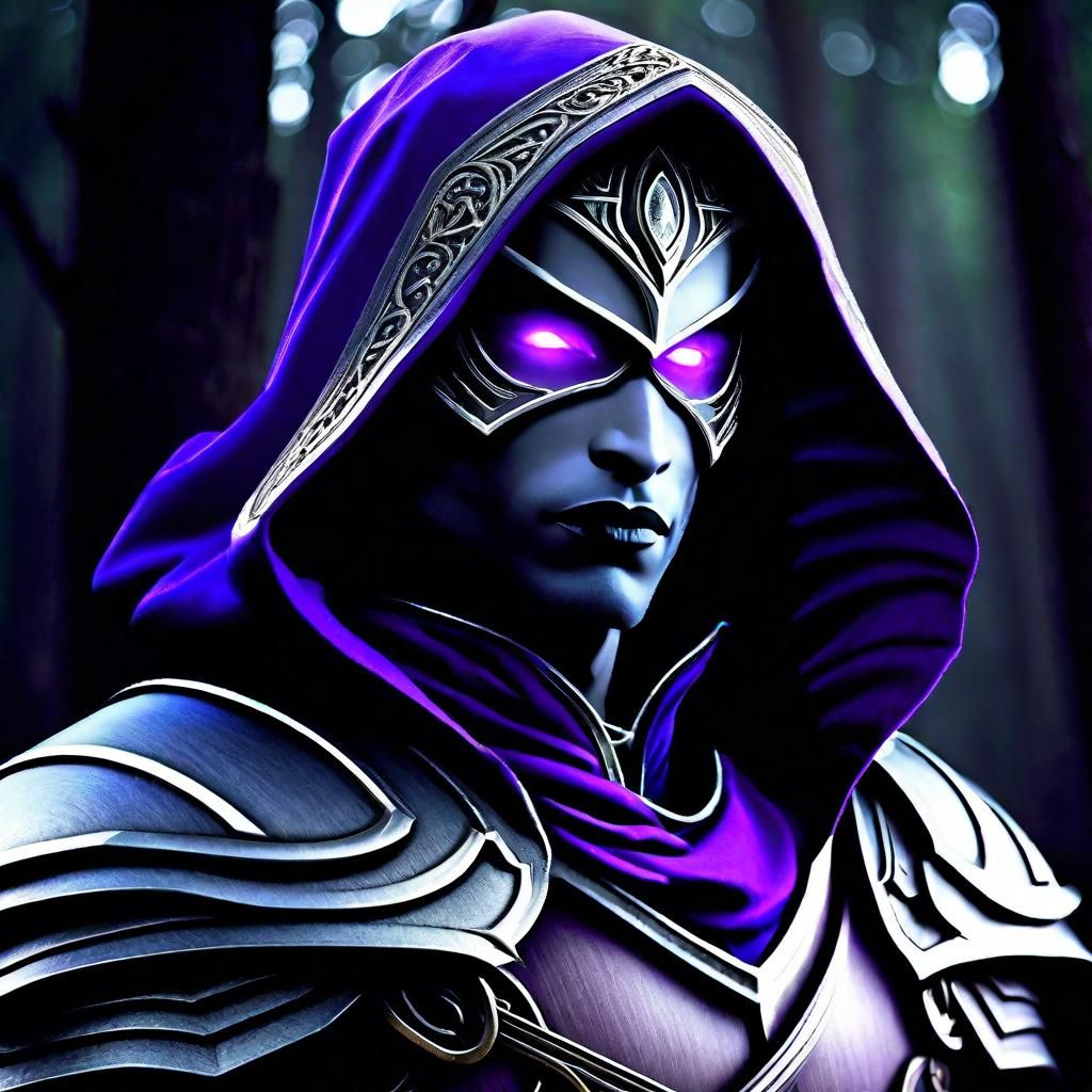 Hyperrealistic Drow Paladin Concept Art Portrait